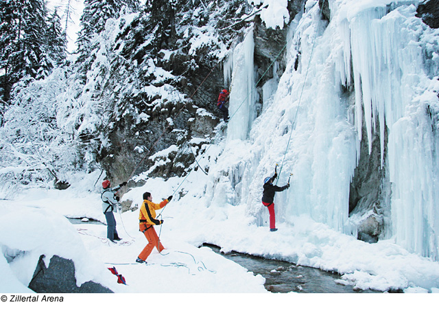 Eisklettern in der Zillertal Arena